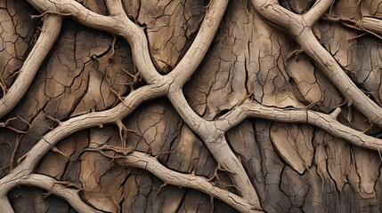 Closeup of walnut tree roots affected by blackline disease, where the graft union shows a distinct black line - obrazy, fototapety, plakaty