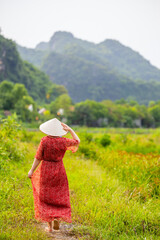 Woman at Vietnamese countryside - 803138291