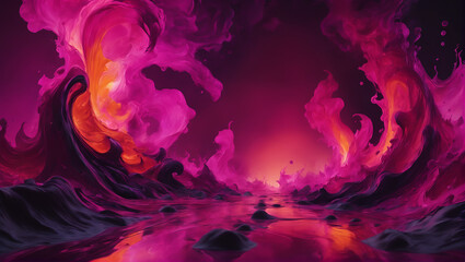 Abstract compositions featuring liquid magma in molten hues of magenta, swirling and eddying against a plain background with subtle lighting, casting a spellbinding aura ULTRA HD 8K