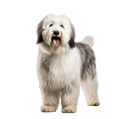 Old English Sheepdog Standing on transparent Background