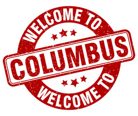 Welcome to Columbus stamp. Columbus round sign