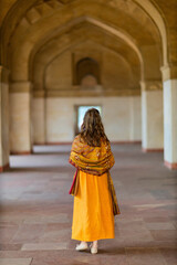 Woman on vacation in India - 803139893