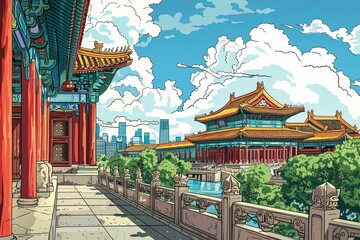 Illustration of Beijing City
