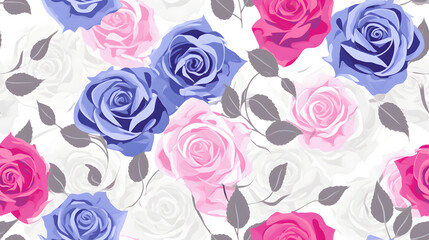 Digital painting of ink roses print pattern flower abstract graphic poster background