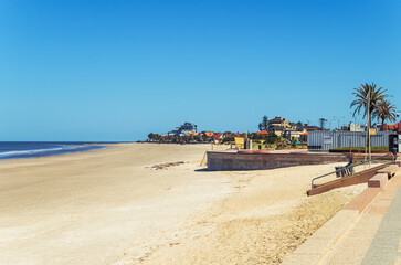 Beach Montevideo. Uruguay, South America. copyspace. High quality photo.