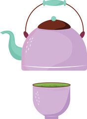 Lavender teapot with mug