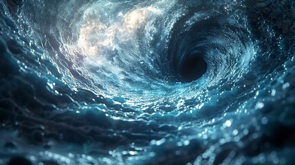 Create a visual metaphor for a black hole horizon, with light distorted in a visually striking and surreal manner, suggesting the powerful gravitational forces at play.