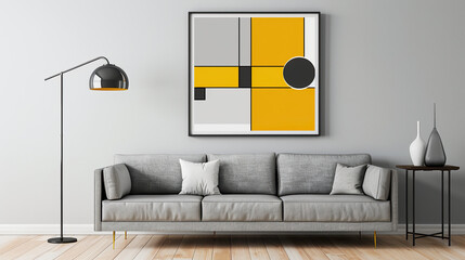 Modern living room interior with sofa