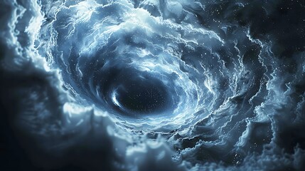 Create a visual metaphor for a black hole horizon, with light distorted in a visually striking and surreal manner, suggesting the powerful gravitational forces at play.
