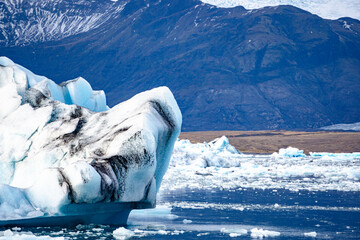 Jökulsárlón Glacier Lagoon Landscape with iceberg in Iceland