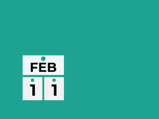 February 11 calendar reminder. 11 February daily calendar icon template. Calendar 11 February icon Design template. Vector illustration
