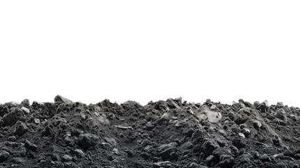 black soil isolated on white background. Transparent background or PNG file