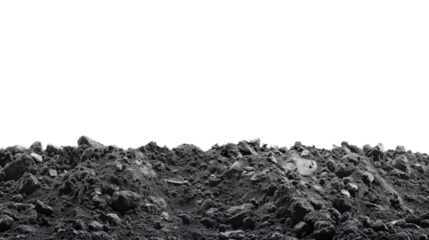 black soil isolated on white background. Transparent background or PNG file