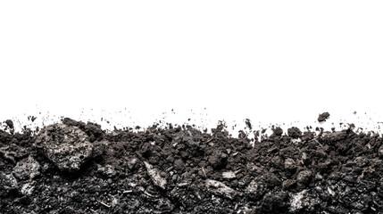 black soil isolated on white background. Transparent background or PNG file