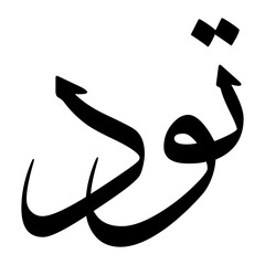 Tawwad Muslim Boy Name Sulus Font Arabic Calligraphy