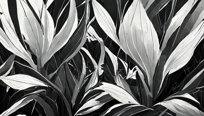 black and white flowers