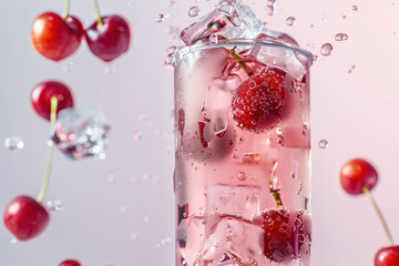 cherries in ice water can