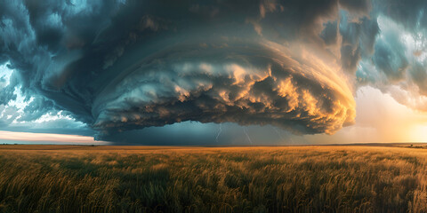 Approaching Tempest: The Majesty of Storm Clouds Over Plains"
