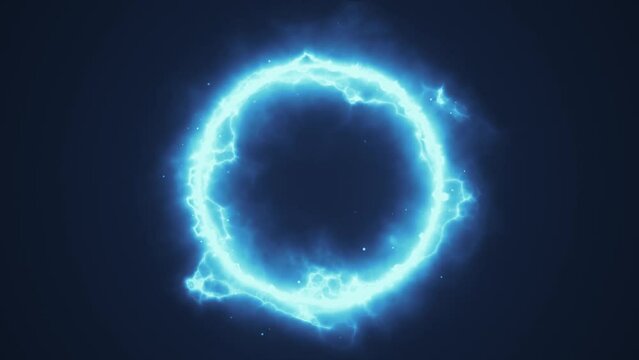 Abstract Energy Circle Background Loop/ Animation of an abstract background with power energy circle shining and electric patterns