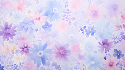 Digital watercolor blended floral print pattern flower abstract graphic poster background