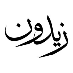 Zaidun Muslim Boy Name Sulus Font Arabic Calligraphy