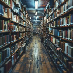Bookstore Interior Blurred Background