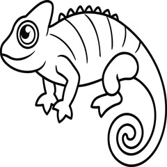 Chameleon coloring pages. chameleon animal line art