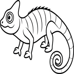 Chameleon coloring pages. chameleon animal line art