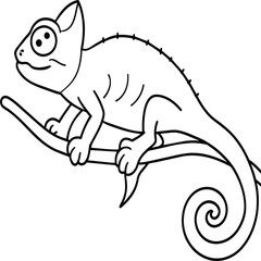 Chameleon coloring pages. chameleon animal line art
