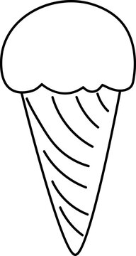 recommend clip art: Black outline of an ice cream cone