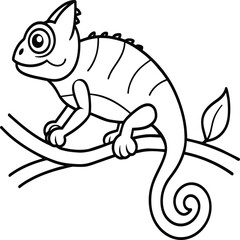 Chameleon coloring pages. chameleon animal line art