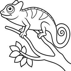 Chameleon coloring pages. chameleon animal line art