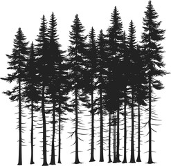 Pine trees silhouette vector © MdImran