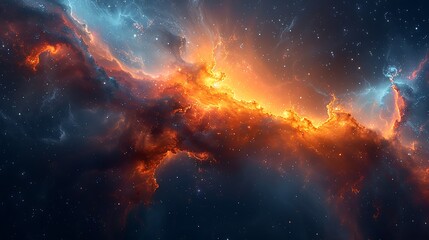 Illustrate a nebula as an exotic flower in the vast cosmic garden, with swirling patterns and vivid colors mimicking natural floral forms.