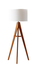 Wooden Floor Lamp With White Shade