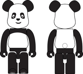 bear brick character panda set