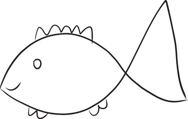 fish line hand drawn