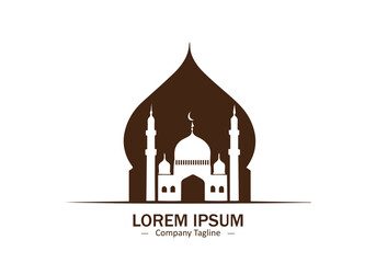 Mosque logo Design silhouette illustration icon