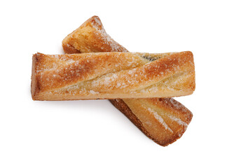 Two delicious cookies isolated on a white background.