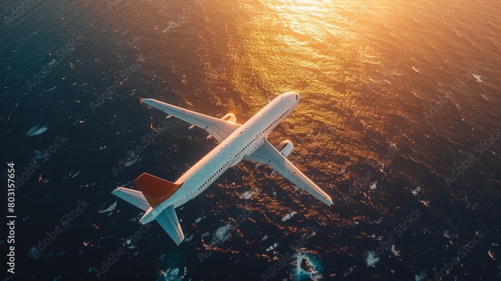 Poster create an aerial perspective of airport noise monitoring stations, with microphones and sensors meas