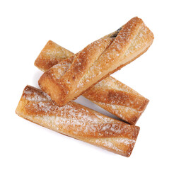 Several delicious cookies isolated on a white background.