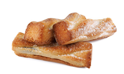 Several delicious cookies isolated on a white background.