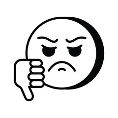Carefully crafted amazing icon of dislike emoji, unique and creative vector