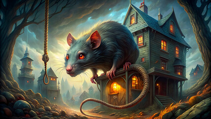 evil rat inside victorian house