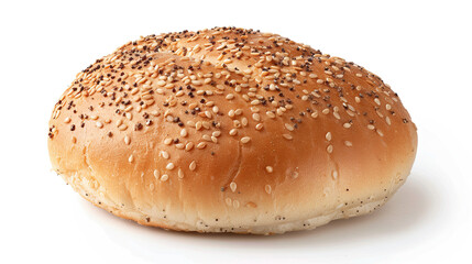 Ham burger bun. Isolated on white background