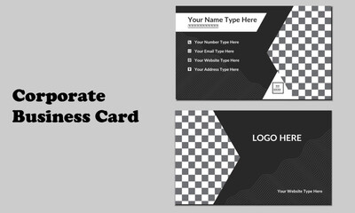 Creative professional popular 2 part of black corporate business card design template