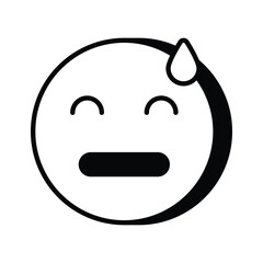 Embarrassed, guilty, worried emoji vector design, isolated on white background