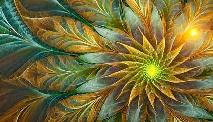 Fototapeta premium Abstract background in green tones with geometric shapes inspired by nature