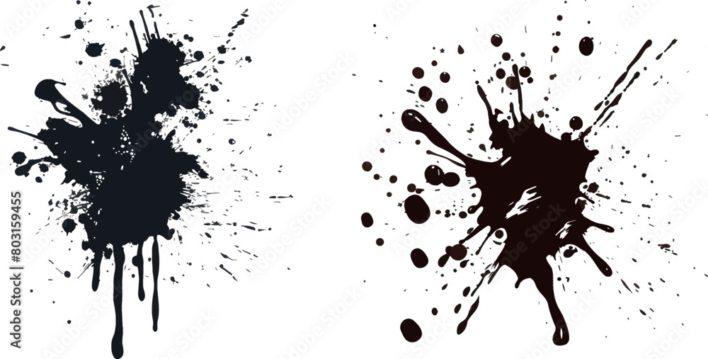 Aufkleber splatter mud effect. ink splash dirt soot particles, graffiti blob stain grunge brushstroke texture 