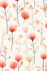 Autumn baby pink, subtle warm shades, repeating seamless pattern, ideal for cozy greeting cards ,  flat graphic drawing